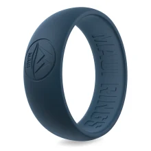 Navy blue resilient silicone ring for activities in the navy or for on an expedition.