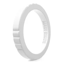 Elegant stackable silicone ring women white cotton comfortable and breathable wearing alone or mix and match.